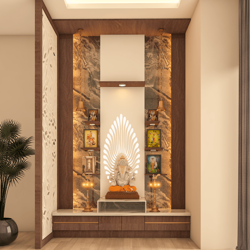 modern pooja unit (laminate code-1057sf(dorby)